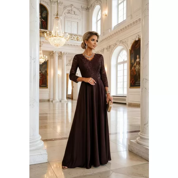  Dámské šaty NUMOCO AMBER 309-14 ČOKOLÁDOVÁ 