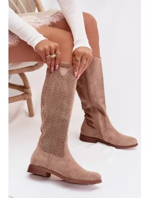 Dámské kozačky S.BARSKI HY61-8022 BEIGE