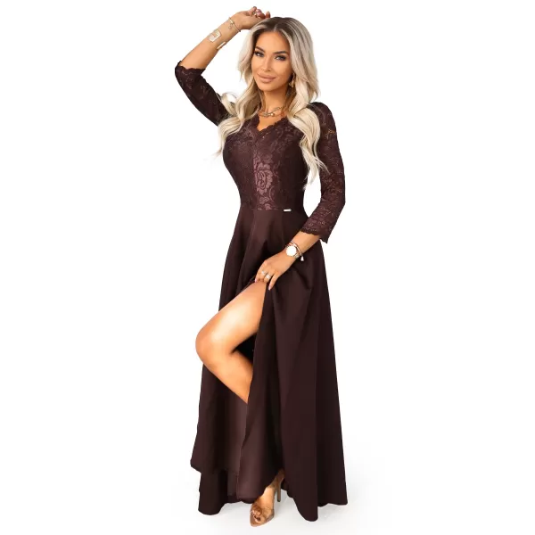  Dámské šaty NUMOCO AMBER 309-14 ČOKOLÁDOVÁ 