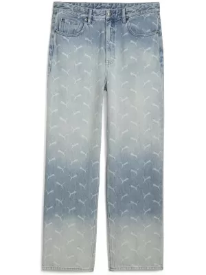 Pánské kalhoty PUMA ROCKY LASER MONOGRAM DENIM 633428-01 FADED DENIM/AOP