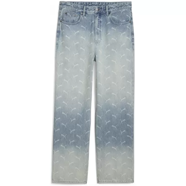  Pánské kalhoty PUMA ROCKY LASER MONOGRAM DENIM 633428-01 FADED DENIM/AOP 