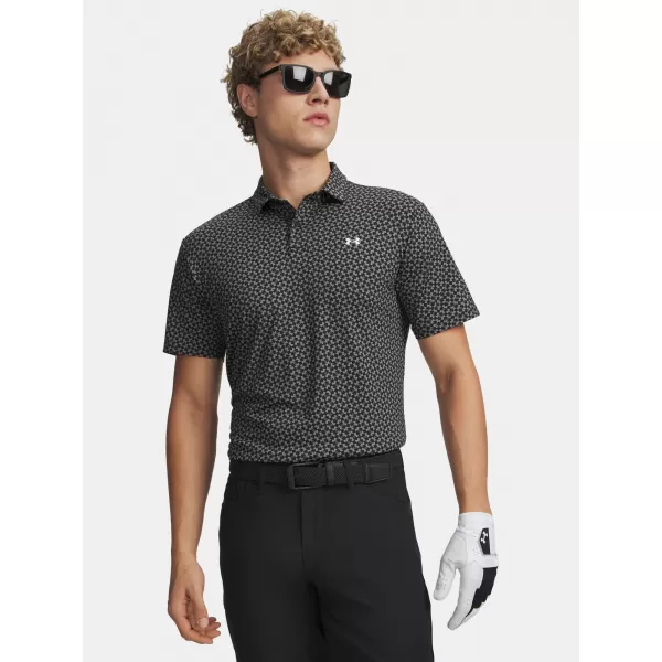  Pánské triko UNDER ARMOUR T2G PRINTED POLO 6012304-001 ČERNÁ 