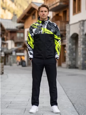 Pánská softshellová bunda premium ALTISPORT VOJ/ALM039JACK01 ČERNOŽLUTÁ
