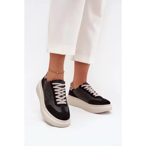  Dámské tenisky ZAZOO N1263 BEIGE/BLACK 