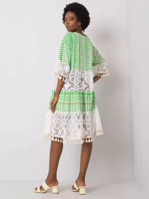 Dámské šaty ITALY MODA DHJ-SK-13567.41P WHITE-GREEN