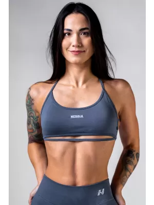NEBBIA Open-back sportovní podprsenka POWER 890 GREY