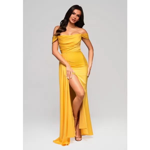  Dámské šaty LARICA LA-OM-DLR188 YELLOW 