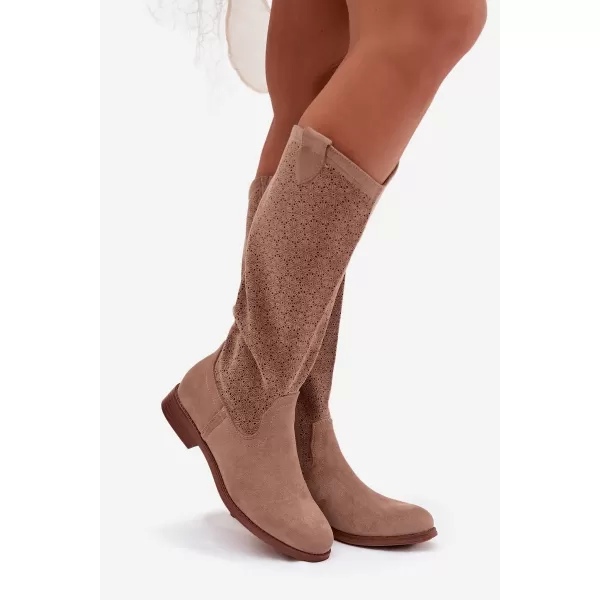  Dámské kozačky S.BARSKI HY61-8022 BEIGE 
