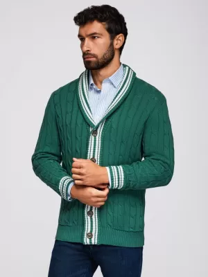 Pánský kardigan OMBRE OM-SWCD-0152 GREEN