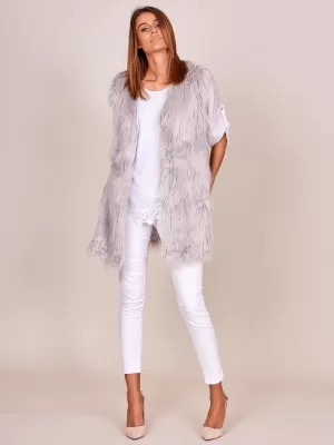 Dámská vesta WOOL FASHION ITALIA AT-KZ-173501A-1.12P LIGHT GREY