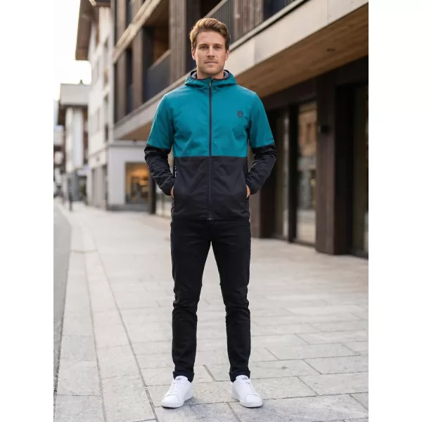  Pánská softshellová bunda premium ALTISPORT VOJ/ALM051JACK01 PETROLEJOVÁ/ČERNÁ 