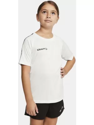 Dětské kontrastní sportovní tričko CRAFT TW Squad Go Contrast Jersey Jr BÍLÁ