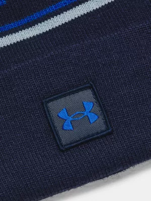Pánská čepice UNDER ARMOUR MEN'S HALFTIME POM BEANIE 1379985-410 MODRÁ