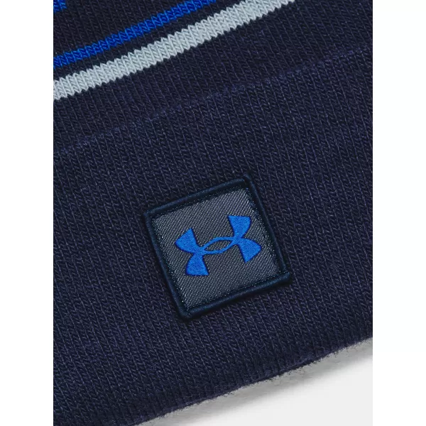  Pánská čepice UNDER ARMOUR MEN'S HALFTIME POM BEANIE 1379985-410 MODRÁ 