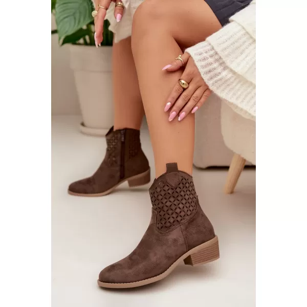  Dámské boty na podpatku BOTO BRIAVINE 41827 BROWN 