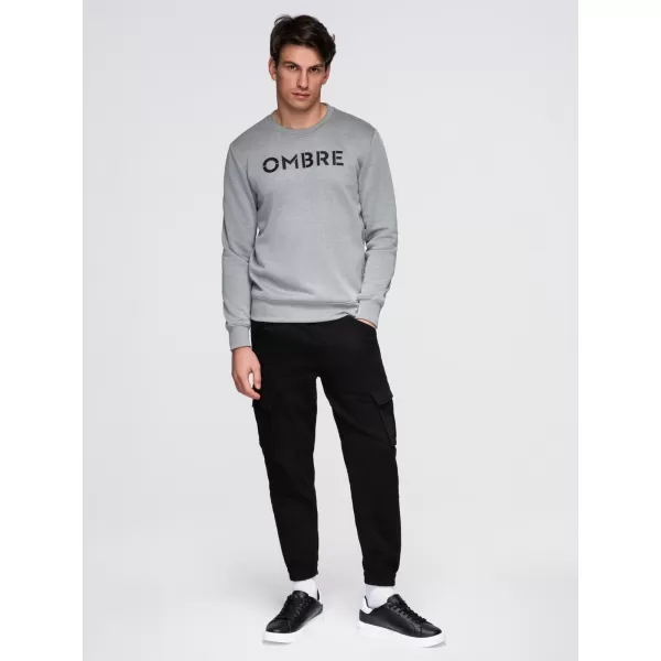 Pánská mikina OMBRE B1711 GREY MELANGE 