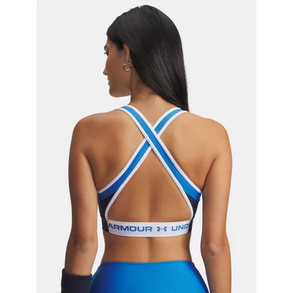  Dámská podprsenka UNDER ARMOUR UA CROSSBACK MID OPEN BACK 6005838-403 MODRÁ 