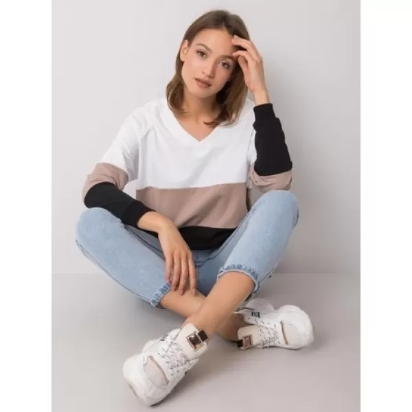  Dámská mikina RUE PARIS RV-BL-5972.07 BLACK AND BEIGE 