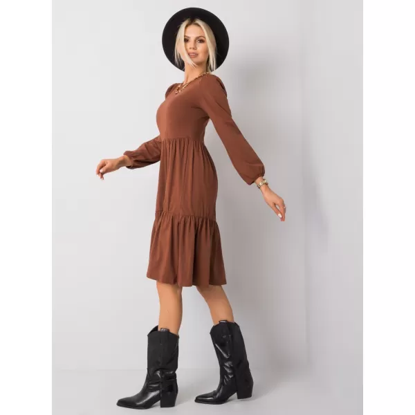  Dámské šaty RUE PARIS RV-SK-5832.18X BROWN 