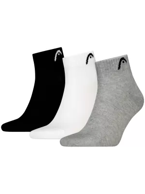 Ponožky HEAD ALL SPORTS TRAINING QUARTER 3P 701229017 GREY/WHITE/BLACK