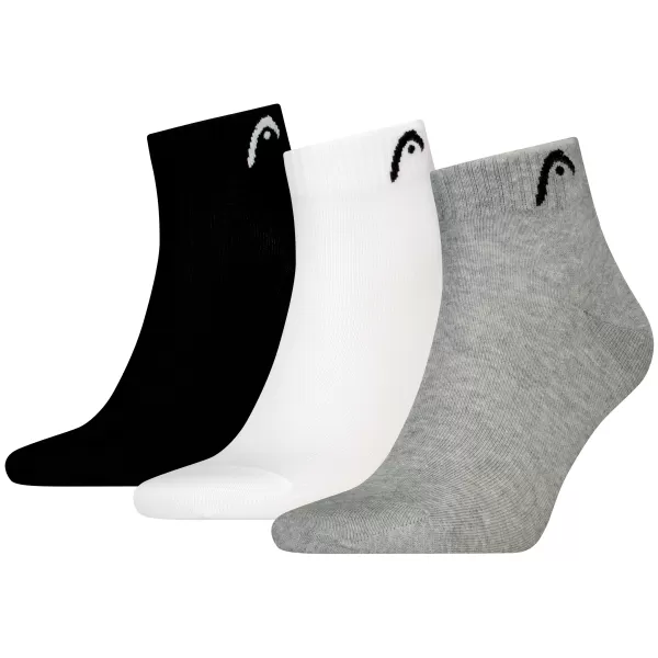  Ponožky HEAD ALL SPORTS TRAINING QUARTER 3P 701229017 GREY/WHITE/BLACK 