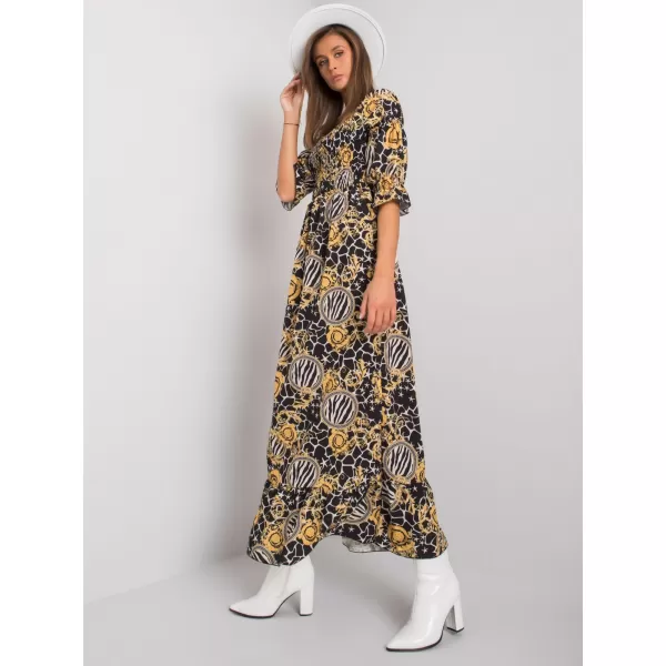  Dámské šaty ITALY MODA DHJ-SK-13965-1.61P BLACK AND YELLOW 
