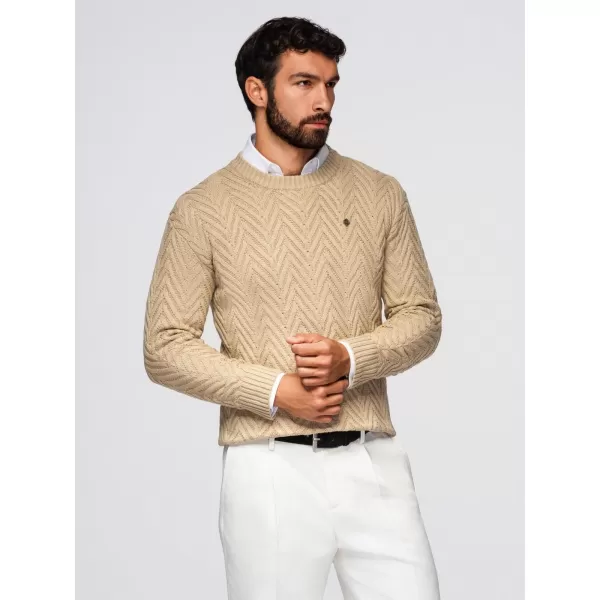  Pánský svetr OMBRE OM-SWSW-0147 SAND 
