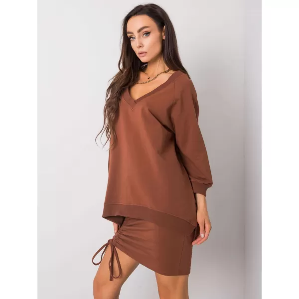  Dámská mikina RUE PARIS RV-BL-5676.09 BROWN 