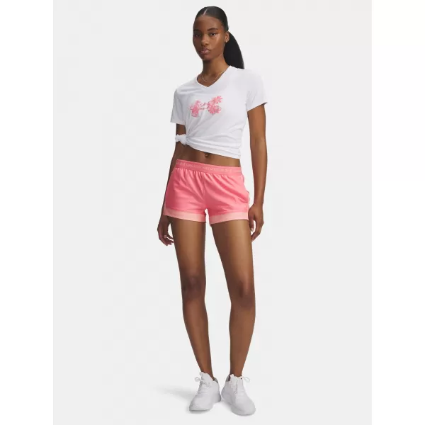  Dámské kraťasy UNDER ARMOUR TECH PLAY UP 3IN COLORBLOCK 6010875-600 RŮŽOVÁ 