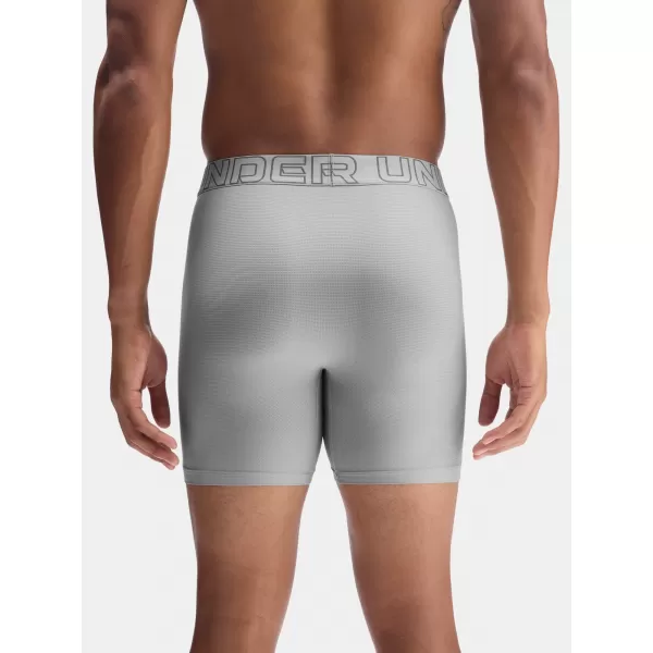  Pánské boxerky UNDER ARMOUR UA PERFORMANCE TECH MESH - SOLID 6IN - 1383884-069 TITANIUM 