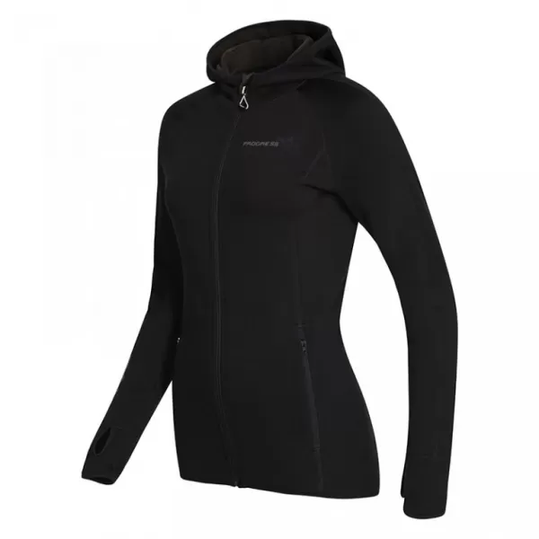  Dámská mikina PROGRESS TISPA HOODY MERINO ČERNÁ 