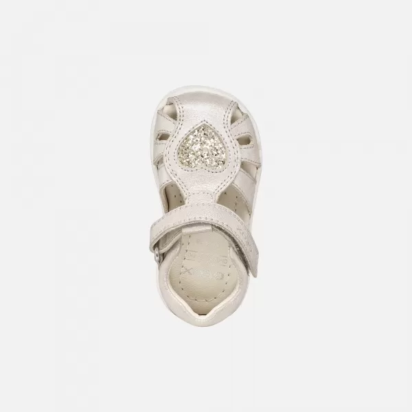  Dívky první kroky GEOX SANDAL MACCHIA B654WA0MAEWC0262 ŠEDÁ 