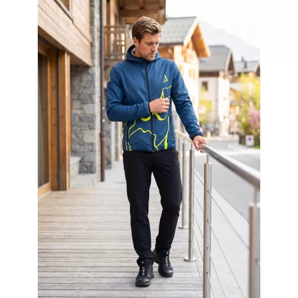  Pánská softshellová bunda premium ALTISPORT VOJ/ALM073JACK01 NÁMOŘNÍ MODRÁ/NEON YELLOW 