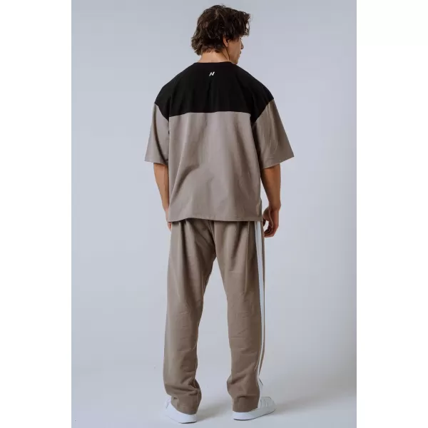  NEBBIA Oversized tričko POWER 898 LIGHT BROWN ASH 