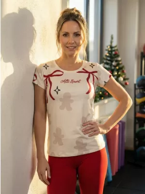 Dámské vánoční triko premium ALTISPORT VOJ/ALWVN10TR06 KRÉMOVÁ