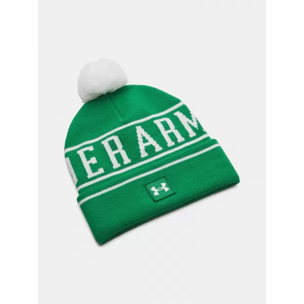  Pánská čepice UNDER ARMOUR M HALFTIME POM BEANIE 1386634-305 ZELENÁ 