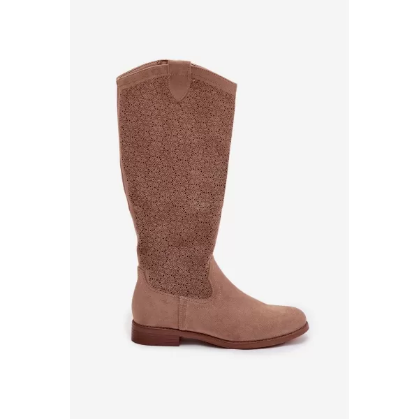  Dámské kozačky S.BARSKI HY61-8022 BEIGE 