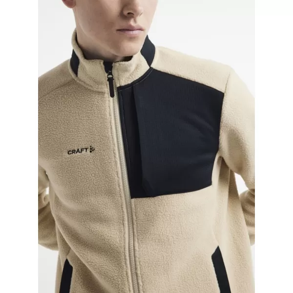  Pánská fleecová mikina Sherpa CRAFT Corp. ADV Pile Fleece Jacket M PŘÍRODNÍ/ČERNÁ 