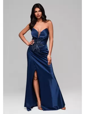Dámské šaty LARICA LA-OM-DLR171 NAVY BLUE