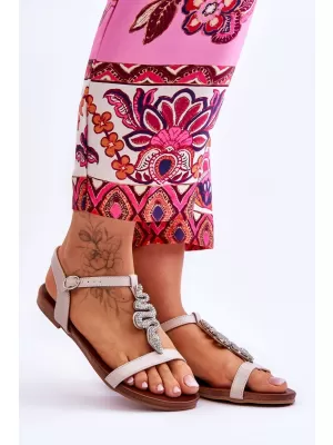Dámské sandály S.BARSKI KV-5541-42 BEIGE