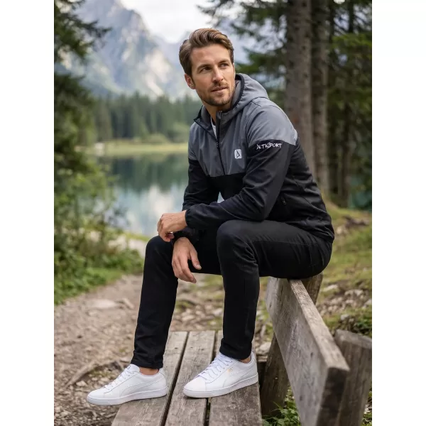  Pánská softshellová bunda premium ALTISPORT VOJ/ALM051JACK01 ŠEDOČERNÁ 