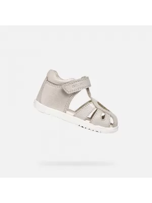 Dívky první kroky GEOX SANDAL MACCHIA B654WA0MAEWC0262 ŠEDÁ