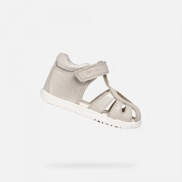  Dívky první kroky GEOX SANDAL MACCHIA B654WA0MAEWC0262 ŠEDÁ 