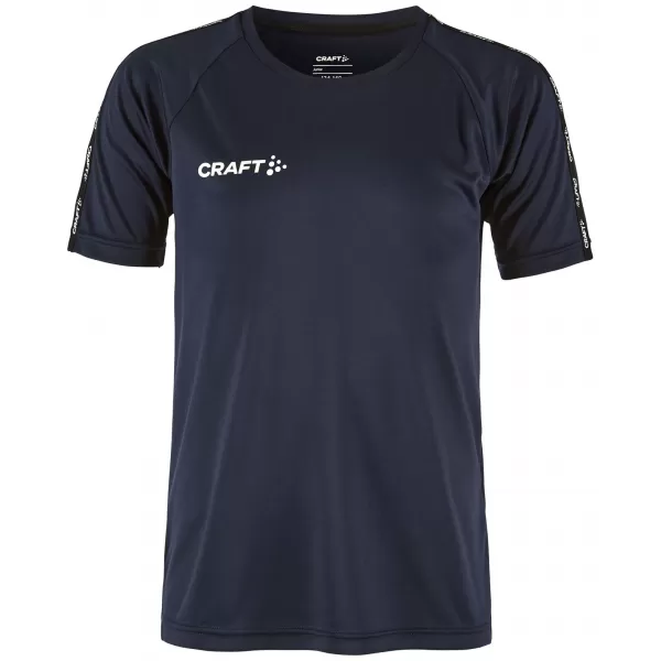  Dětské kontrastní sportovní tričko CRAFT TW Squad Go Contrast Jersey Jr NÁMOŘNÍ MODRÁ 