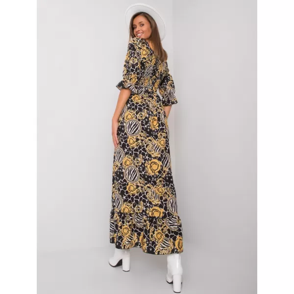  Dámské šaty ITALY MODA DHJ-SK-13965-1.61P BLACK AND YELLOW 