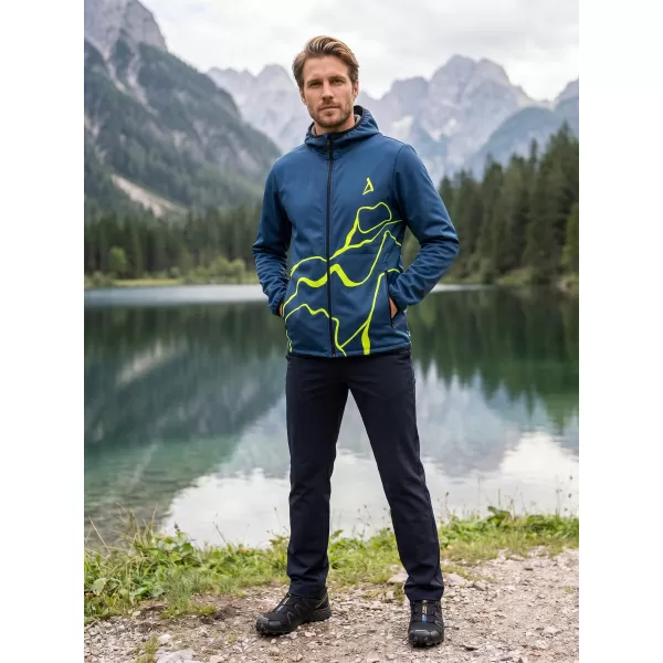  Pánská softshellová bunda premium ALTISPORT VOJ/ALM073JACK01 NÁMOŘNÍ MODRÁ/NEON YELLOW 