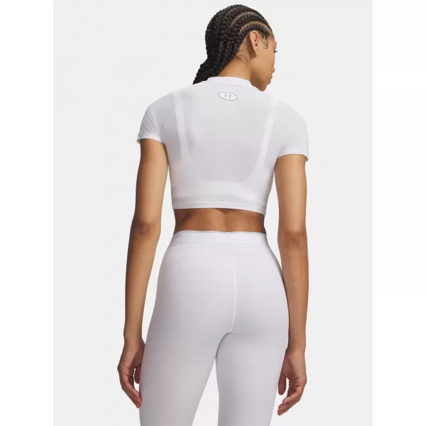  Dámské triko UNDER ARMOUR HEATGEAR ELITE CROP MCK SS 6014710-100 BÍLÁ 