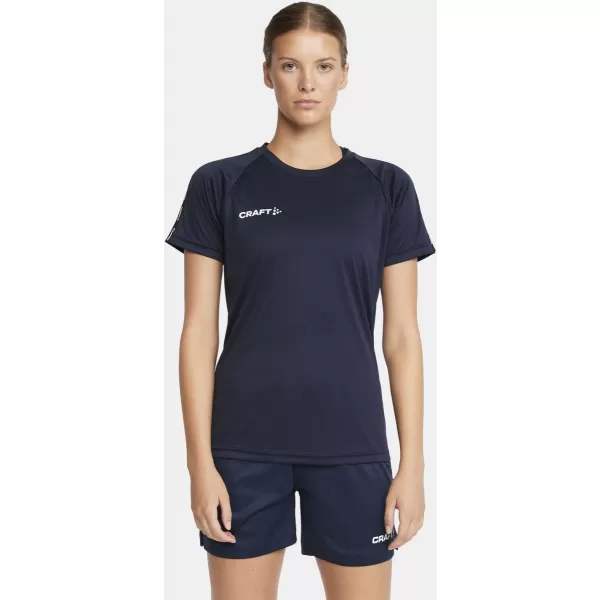  Dámské kontrastní sportovní tričko CRAFT TW Squad Go Contrast Jersey W NÁMOŘNÍ MODRÁ 