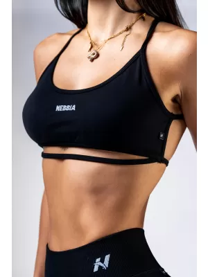 NEBBIA Open-back sportovní podprsenka POWER 890 BLACK