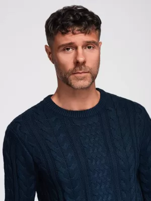 Pánský svetr OMBRE OM-SWSW-0173 NAVY BLUE